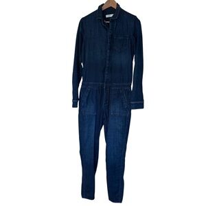 Abercrombie Fitch Denim Jean Jumpsuit XS Dark Wash Utility Workwear Tomboy 90s